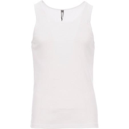 Look Man - Canotta con ampio girocollo in cotone - bianco