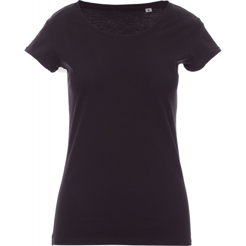 Party Lady - T-shirt con ampio girocollo in cotone - nero