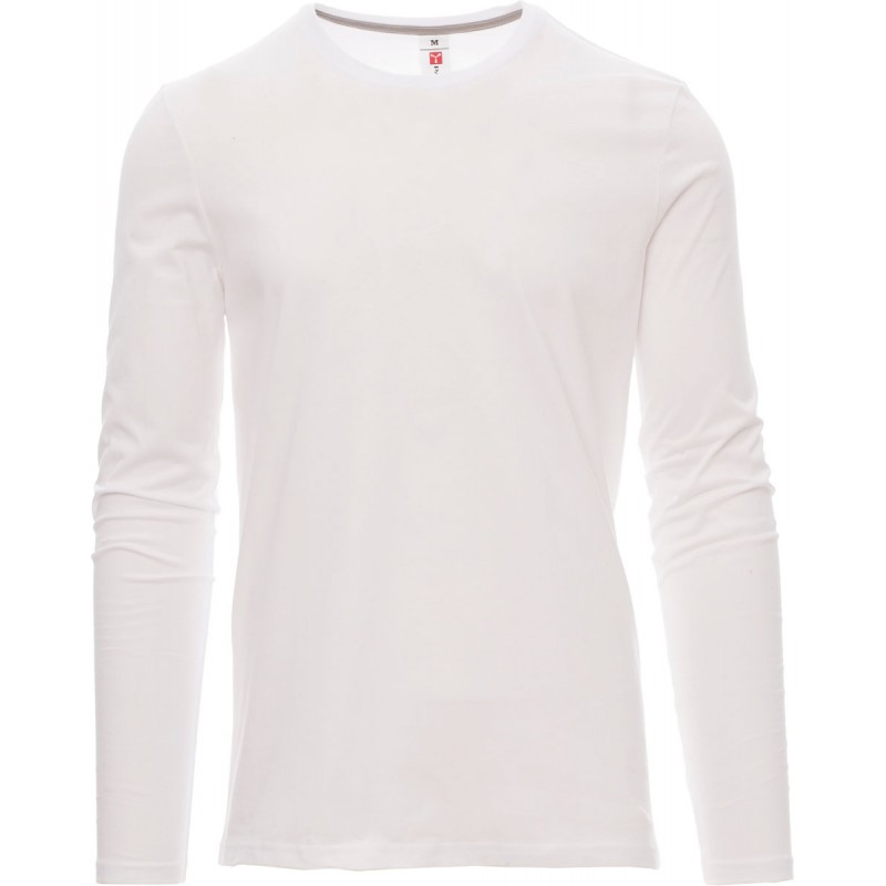 Pineta - T-shirt manica lunga girocollo in cotone - bianco