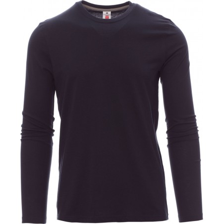 Pineta - T-shirt manica lunga girocollo in cotone - blu navy