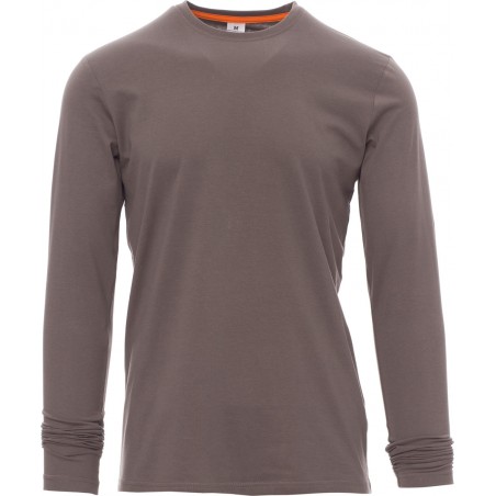 Pineta - T-shirt manica lunga girocollo in cotone - smoke