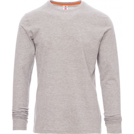 Pineta Melange - T-shirt manica lunga girocollo in cotone - grigio melange