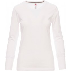 Pineta Lady - T-shirt manica lunga girocollo in cotone - bianco