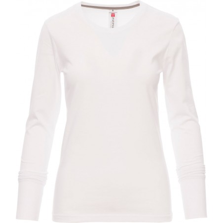 Pineta Lady - T-shirt manica lunga girocollo in cotone - bianco Pineta Lady - T-shirt manica lunga girocollo in cotone - bianco
