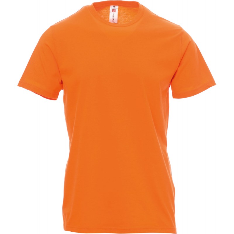 Print - T-shirt girocollo in cotone - arancione