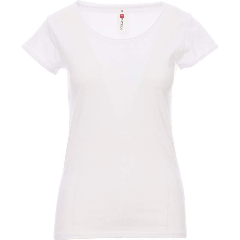 Sound+Lady - T-shirt con scollo ampio in cotone donna - bianco