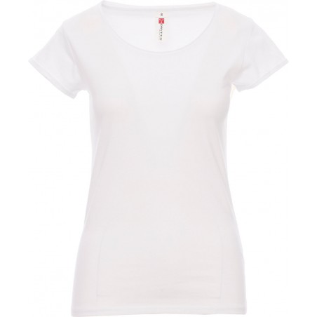Sound+Lady - T-shirt con scollo ampio in cotone donna - bianco