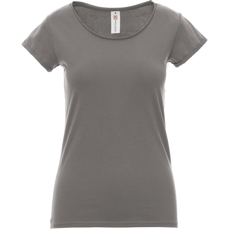 Sound+Lady - T-shirt con scollo ampio in cotone donna - steel grey