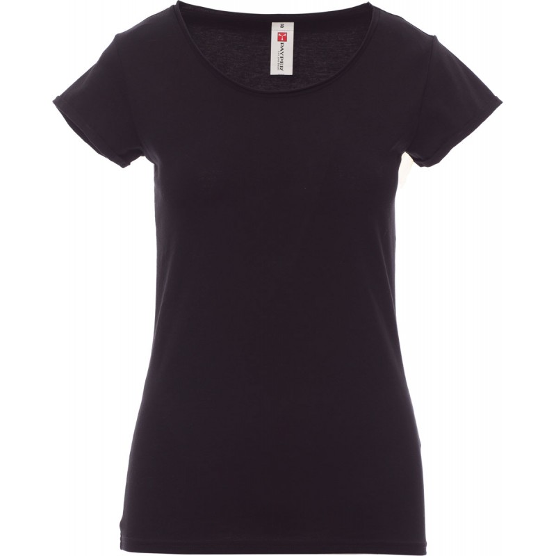 Sound+Lady - T-shirt con scollo ampio in cotone donna - nero