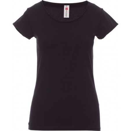 Sound+Lady - T-shirt con scollo ampio in cotone donna - nero