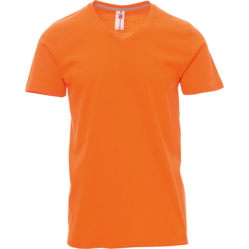 V-Neck - T-shirt collo a V in cotone - arancione