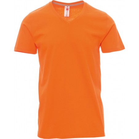 V-Neck - T-shirt collo a V in cotone - arancione