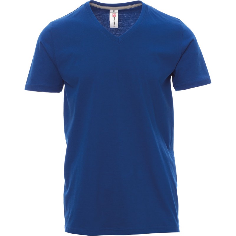 V-Neck - T-shirt collo a V in cotone - blu royal