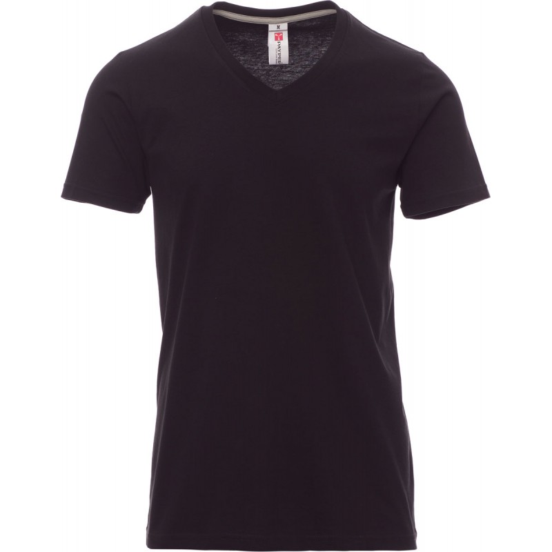 V-Neck - T-shirt collo a V in cotone - nero