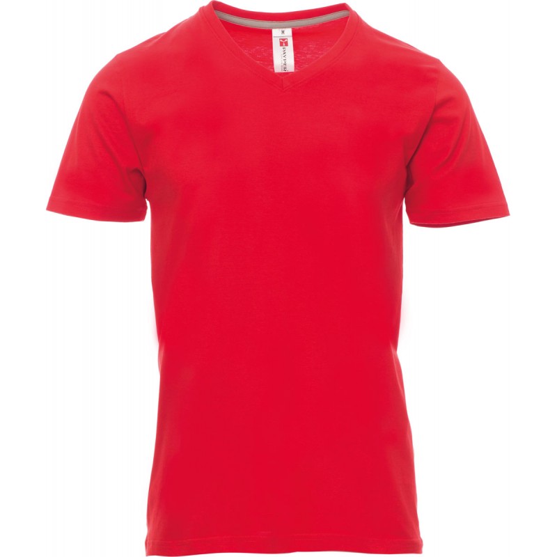 V-Neck - T-shirt collo a V in cotone - rosso