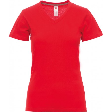 V-Neck Lady - T-shirt collo a V in cotone donna - rosso