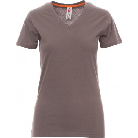 V-Neck Lady - T-shirt collo a V in cotone donna - smoke