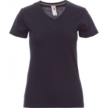 V-Neck Lady - T-shirt collo a V in cotone donna - blu navy