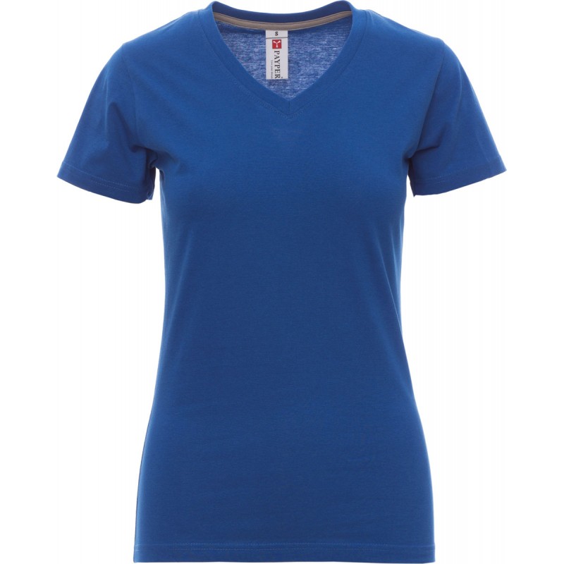 V-Neck Lady - T-shirt collo a V in cotone donna - blu royal