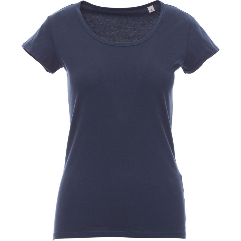 Young Lady - T-shirt girocollo in cotone donna - blu denim