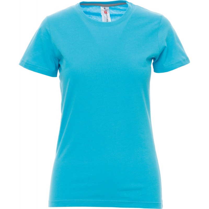 Sunset Lady - T-shirt girocollo in cotone donna - blu atollo