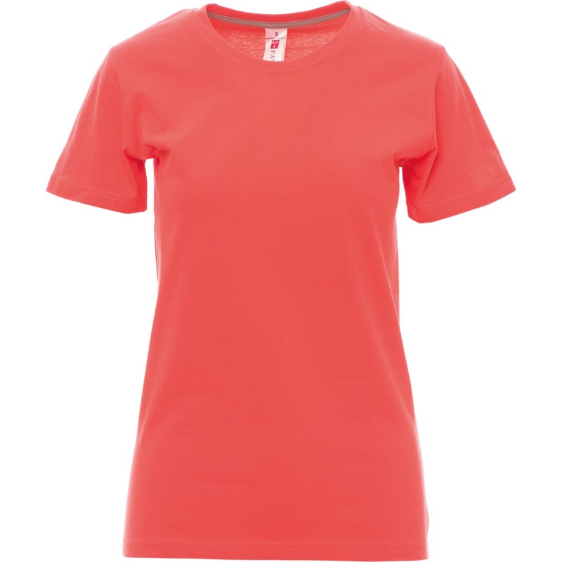 Sunset Lady - T-shirt girocollo in cotone donna - hot coral