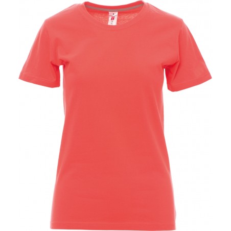 Sunset Lady - T-shirt girocollo in cotone donna - hot coral