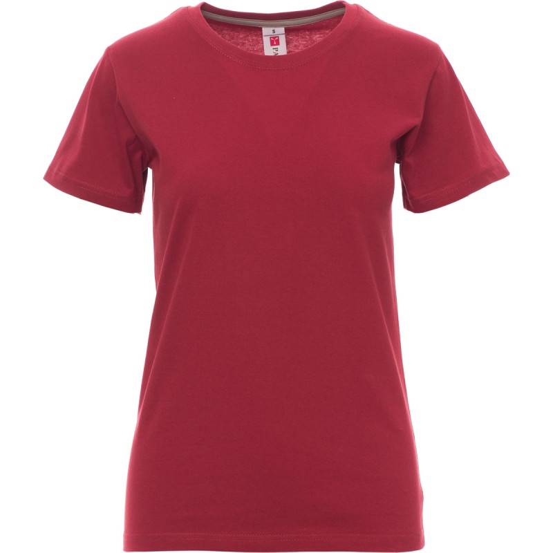 Sunset Lady - T-shirt girocollo in cotone donna - bordeaux
