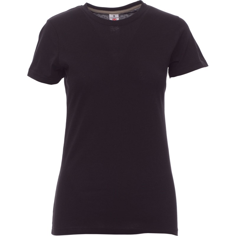 Sunset Lady - T-shirt girocollo in cotone donna - nero