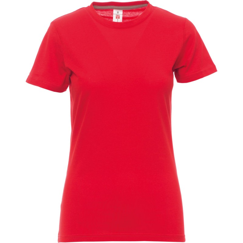 Sunset Lady - T-shirt girocollo in cotone donna - rosso