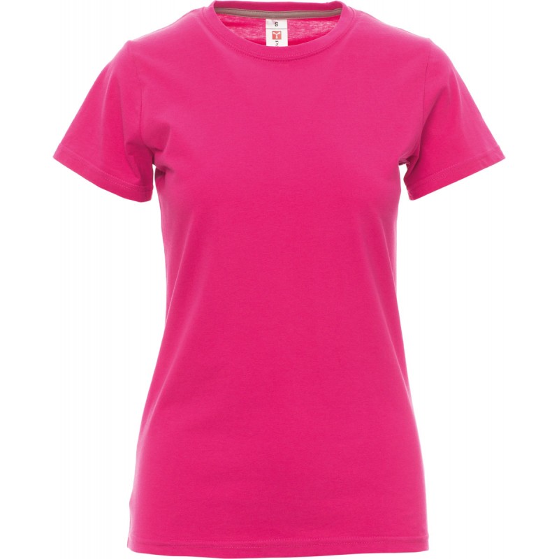 Sunset Lady - T-shirt girocollo in cotone donna - fuxia