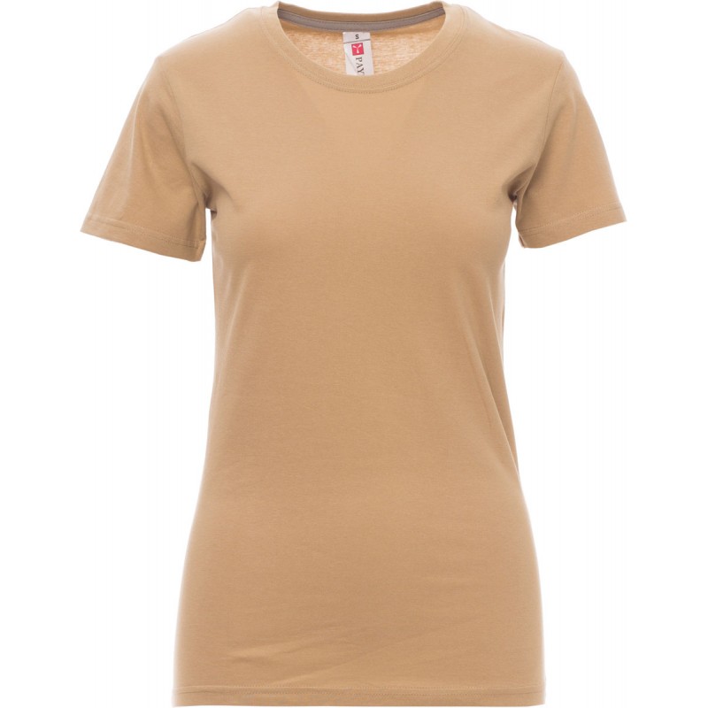 Sunset Lady - T-shirt girocollo in cotone donna - marrone warm