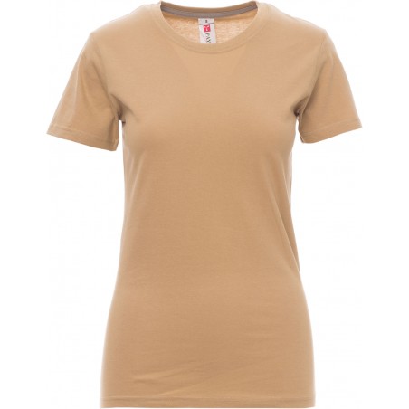 Sunset Lady - T-shirt girocollo in cotone donna - marrone warm