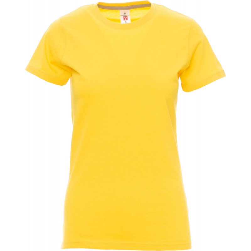 Sunset Lady - T-shirt girocollo in cotone donna - giallo