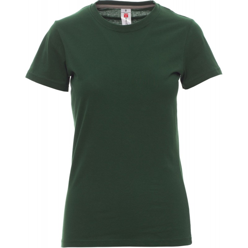 Sunset Lady - T-shirt girocollo in cotone donna - verde