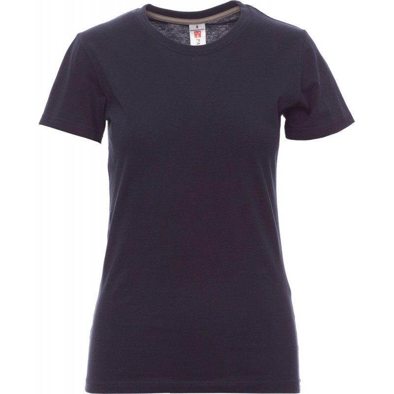Sunset Lady - T-shirt girocollo in cotone donna - blu navy