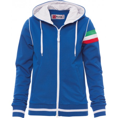 Kansas - Felpa con zip & capuccio donna - blu royal