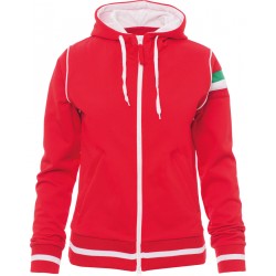 Kansas - Felpa con zip & capuccio donna - rosso