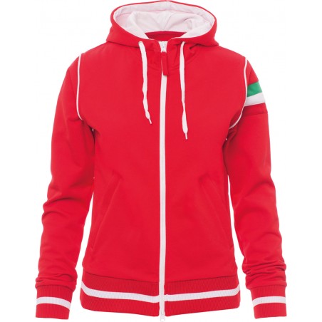 Kansas - Felpa con zip & capuccio donna - rosso