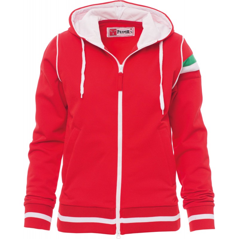 Kansas - Felpa con zip & capuccio donna - rosso