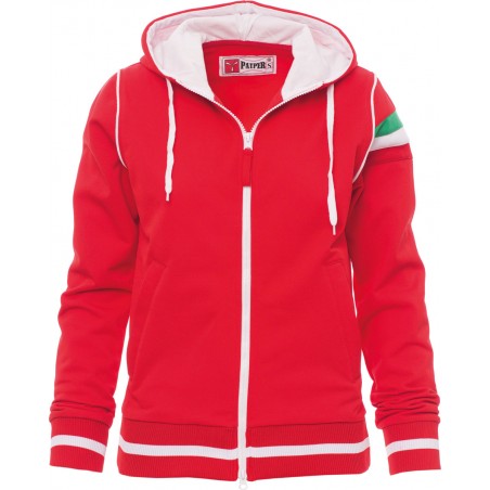 Kansas - Felpa con zip & capuccio donna - rosso