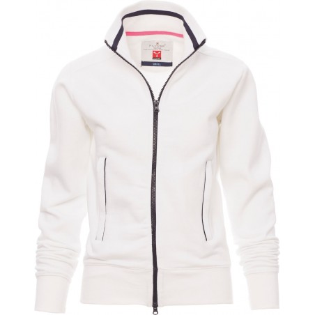 Melbourne - Felpa zip intera con tasche donna - bianco