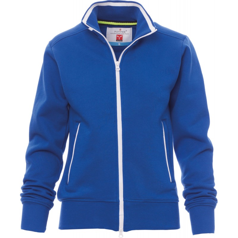 Melbourne - Felpa zip intera con tasche donna - blu royal