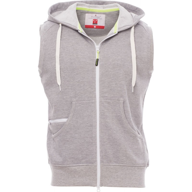 Boxer - Felpa senza maniche con zip & cappuccio - grigio melange