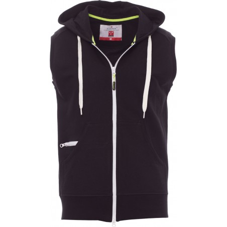 Boxer - Felpa senza maniche con zip & cappuccio - nero