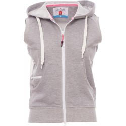 Boxer+ Lady - Felpa senza maniche con zip & cappuccio donna - grigio melange 2