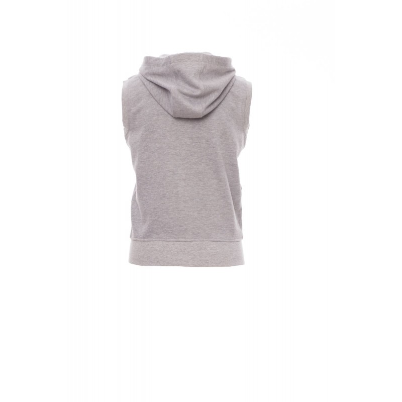Boxer+ Lady - Felpa senza maniche con zip & cappuccio donna - grigio melange