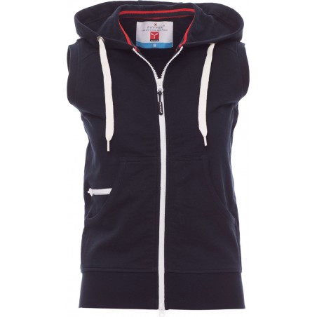 Boxer+ Lady - Felpa senza maniche con zip & cappuccio donna - blu navy