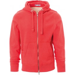 London - Felpa con zip & cappucio - poppy red melange