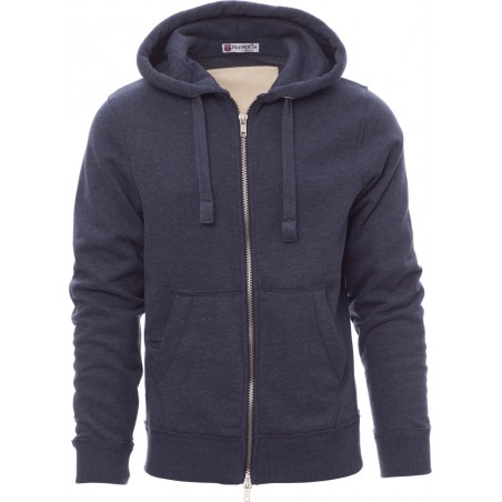 London - Felpa con zip & cappucio - blu denim melange